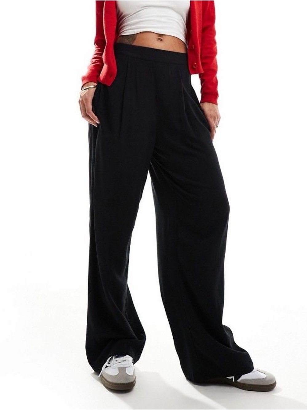 ASOS Design Wide Leg High-Waist Black Pants